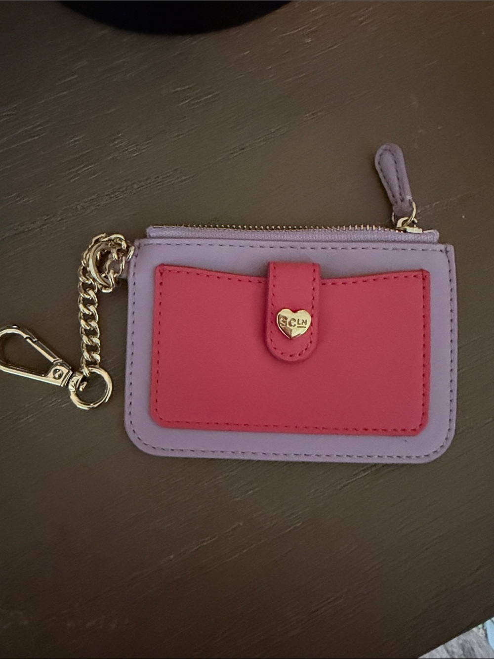 NWOT Stoney Clover Lane Lavender and Pink Key & Card Holder with Gold Hardware